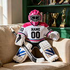 Personalized creative hockey player pattern pillow
