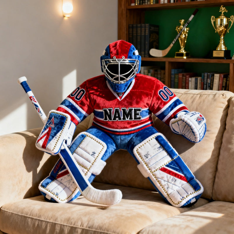 Personalized creative hockey player pattern pillow
