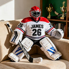 Personalized creative hockey player pattern pillow