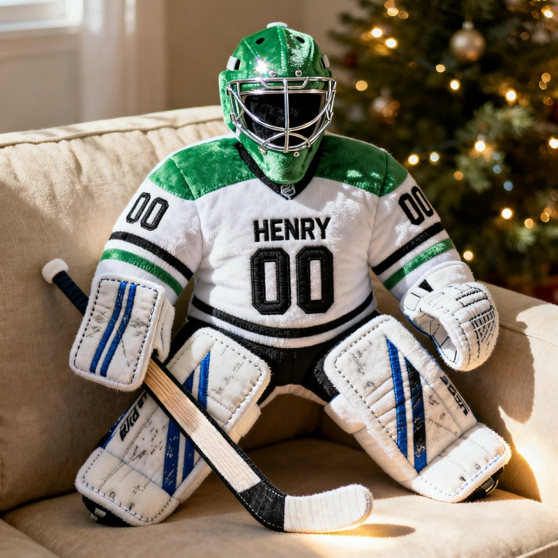 Personalized creative hockey player pattern pillow