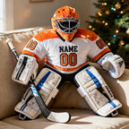 Personalized creative hockey player pattern pillow