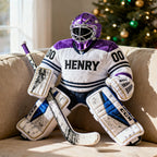 Personalized creative hockey player pattern pillow