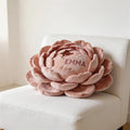 Personalized Blooming Peony Flower Pillow with Custom Name