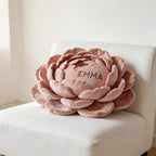 Personalized Blooming Peony Flower Pillow with Custom Name