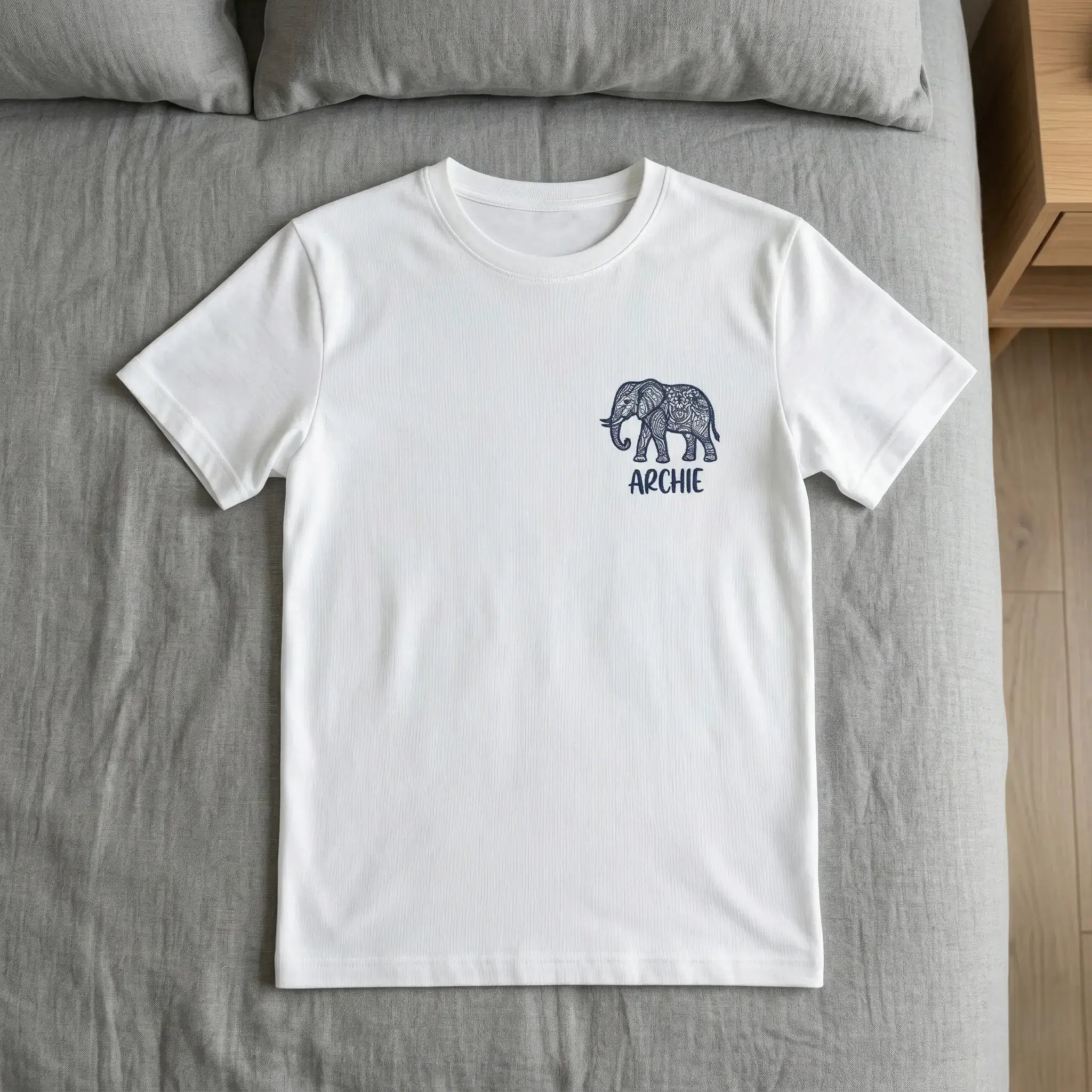 Custom White T-Shirt with Left Chest Print