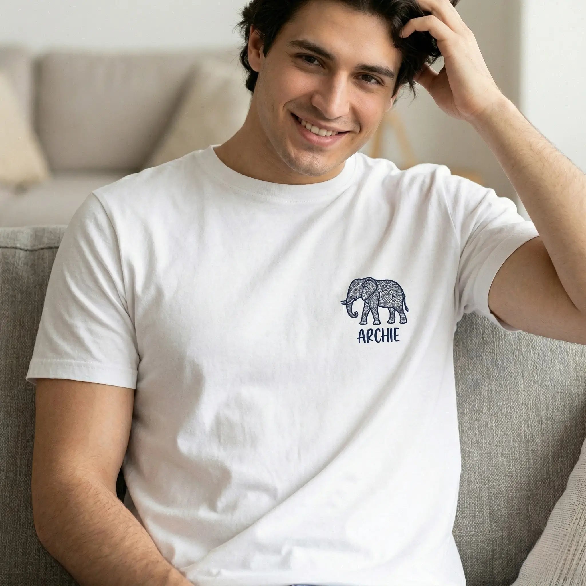 Custom White T-Shirt with Left Chest Print