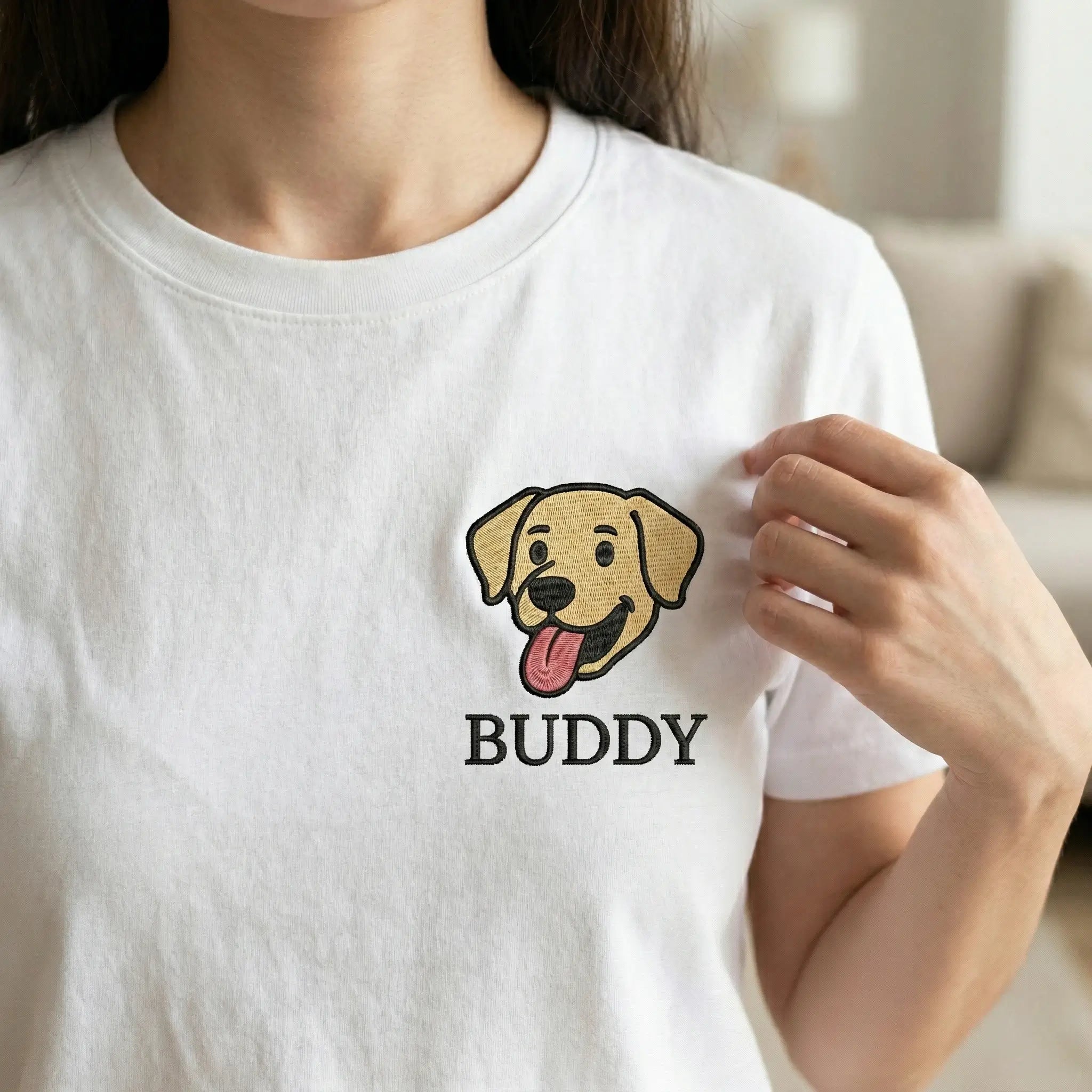 Custom White T-Shirt with Left Chest Print