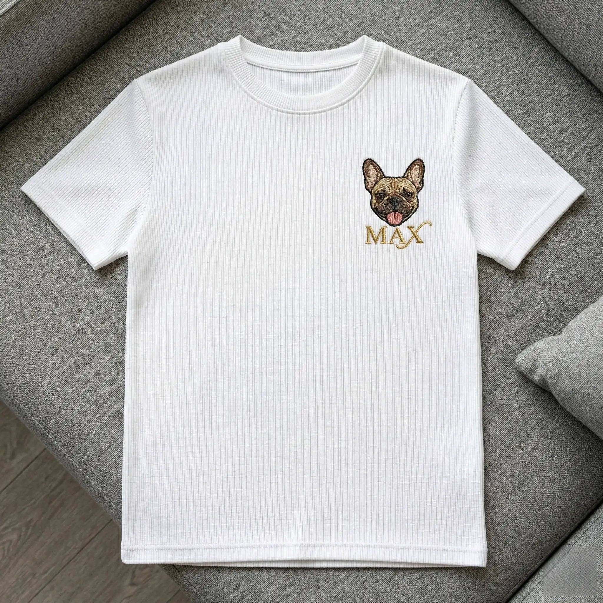 Custom White T-Shirt with Left Chest Print