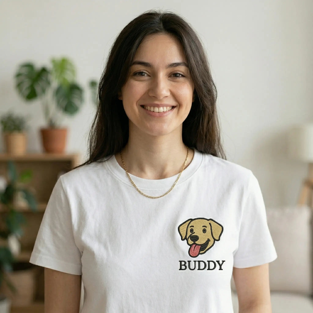 Custom White T-Shirt with Left Chest Print