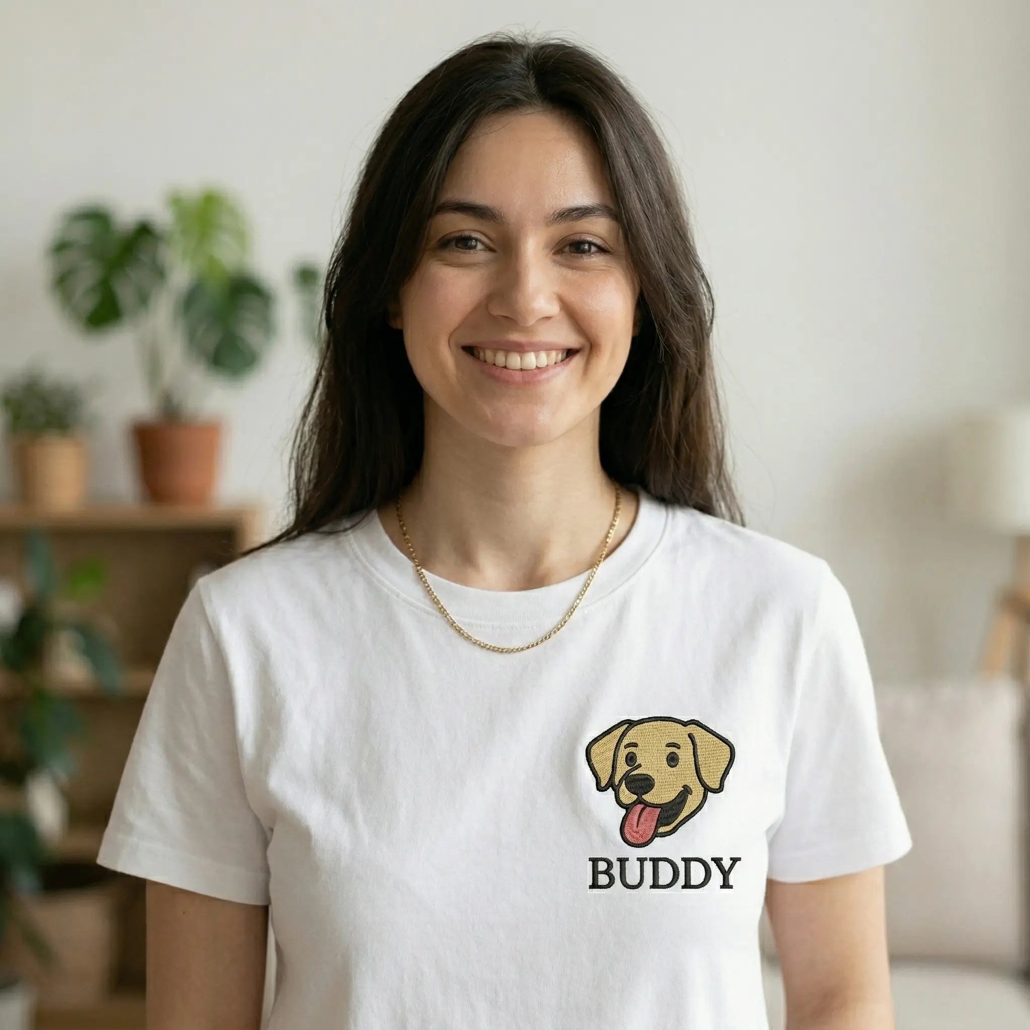Custom White T-Shirt with Left Chest Print