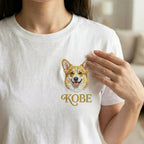 Custom White T-Shirt with Left Chest Print