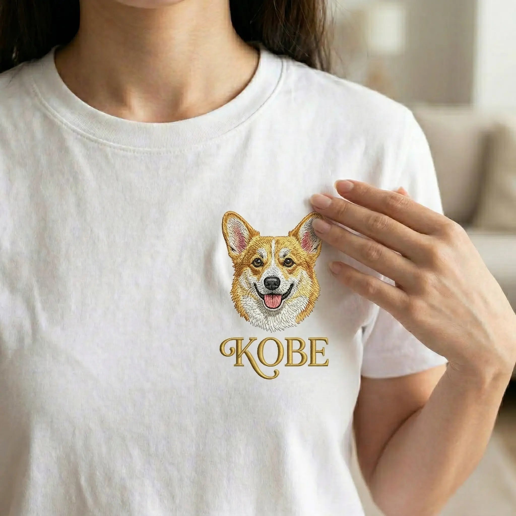 Custom White T-Shirt with Left Chest Print