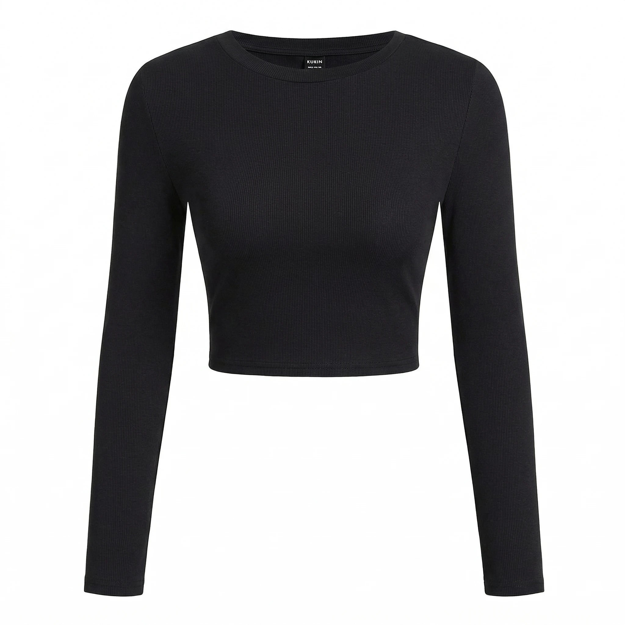 Custom Women’s Long Sleeve Crop Top – Personalized Soft Stretch Fitted Shirt