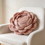 Personalized Blooming Peony Flower Pillow with Custom Name